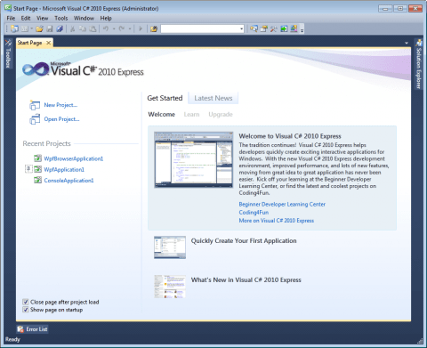 Vývojové prostředí Visual Studio Express
