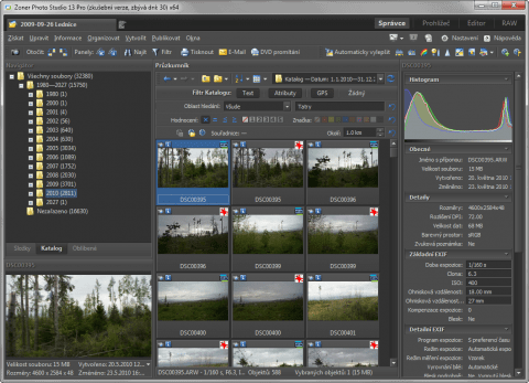 Zoner Photo Studio 13 a rychlé filtrování snímků v katalogu