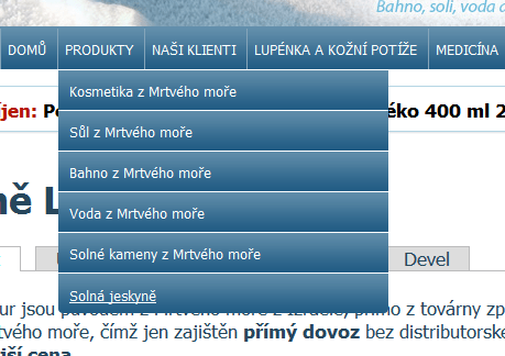 Rozbalovací menu v Drupalu