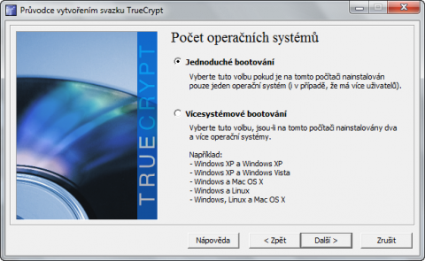 Nastavení bootování v TrueCrypt