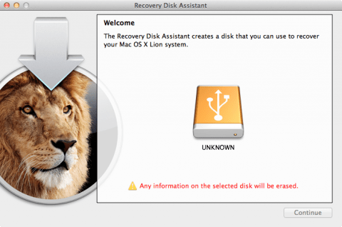 Lion Recovery Disk Assistant