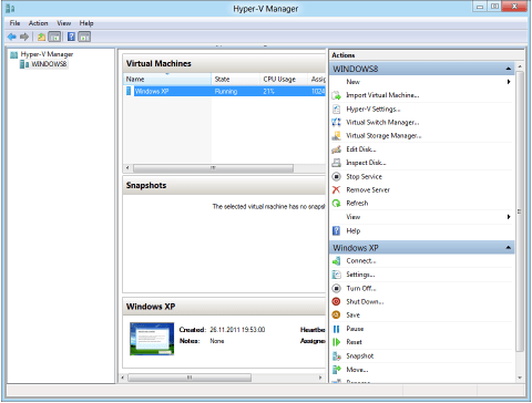 Hyper-V ve Windows 8