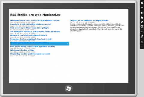 RSS čtečka pro Windows 8 a Metro