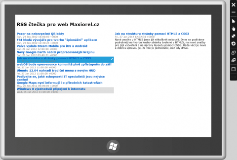 RSS čtečka pro Windows 8 a Metro