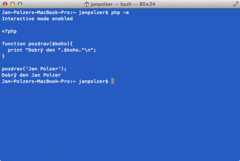 Interaktivní režim PHP