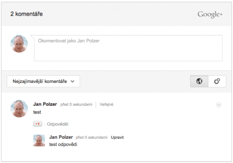 Google+ komentáře na webu