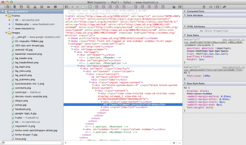 Safari Web Inspector