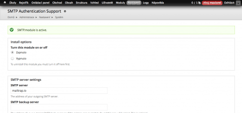 SMTP v Drupalu