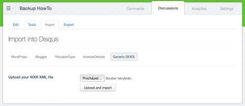 Import komentářů do Disqus
