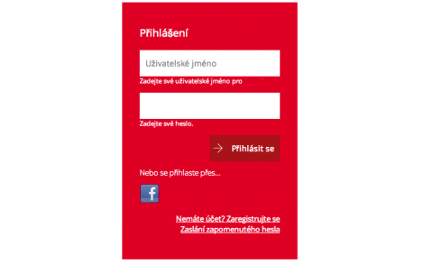 Přihlašovací formulář Drupalu s doplněným Facebookem
