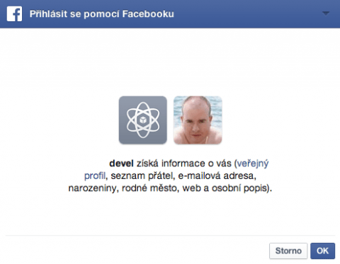 Přihlašování přes Facebook