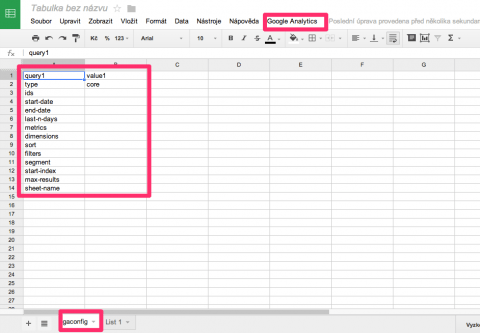 Příprava pro stažení dat z Google Analytics