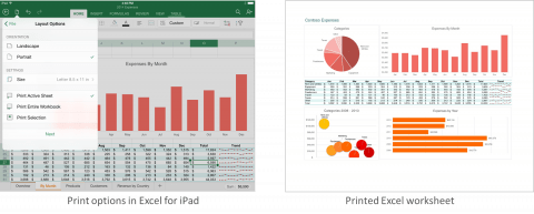 Tisk z Excelu pro iPad