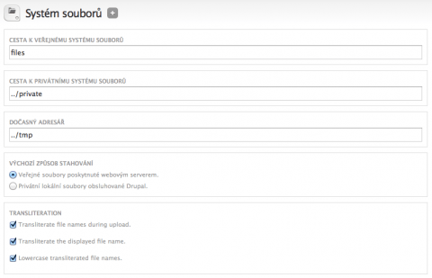Privátní systém souborů v Drupalu