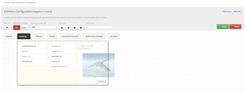 Administrace TB Mega Menu