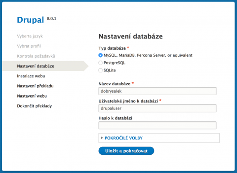 Instalace Drupalu 8