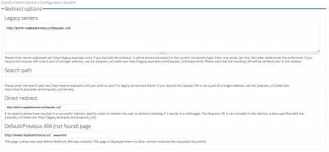 Drupal a nastavení modulu Redirects 404