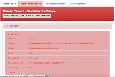Free Online Website Malware Scanner (Quttera)