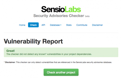 Security Advisories Checker od SensioLabs