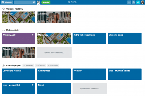 Nástěnky v Trello