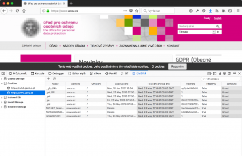 Prohlížení cookies ve Firefoxu