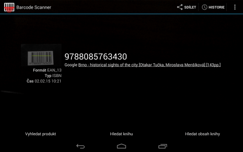 Barcode Scanner a čárový kód v Androidu