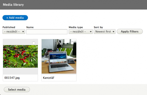 Prohlížeč médií v Drupalu 8.6
