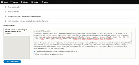 Úprava formátu textu v Drupalu 8