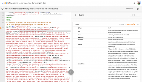 Strukturovaná data vložená do webu