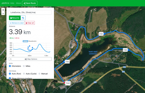 Plottr.io - měření vzdálenosti na mapě