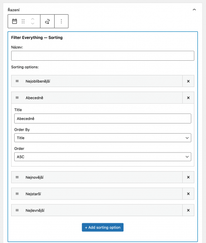 Filter Everything - řazení ve WordPressu