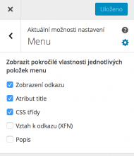 Nastavení menu ve WordPressu