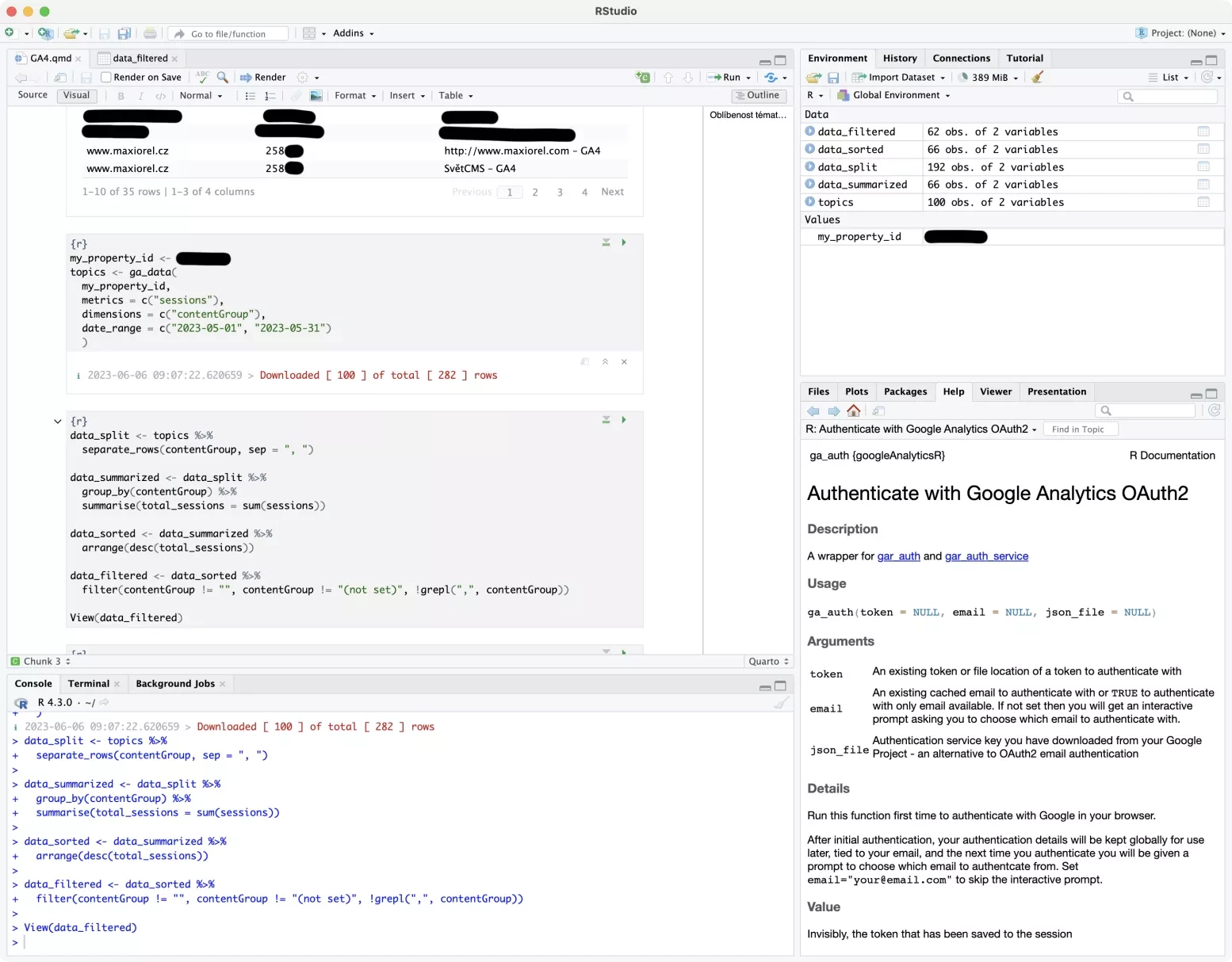 RStudio a Google Analytics 4