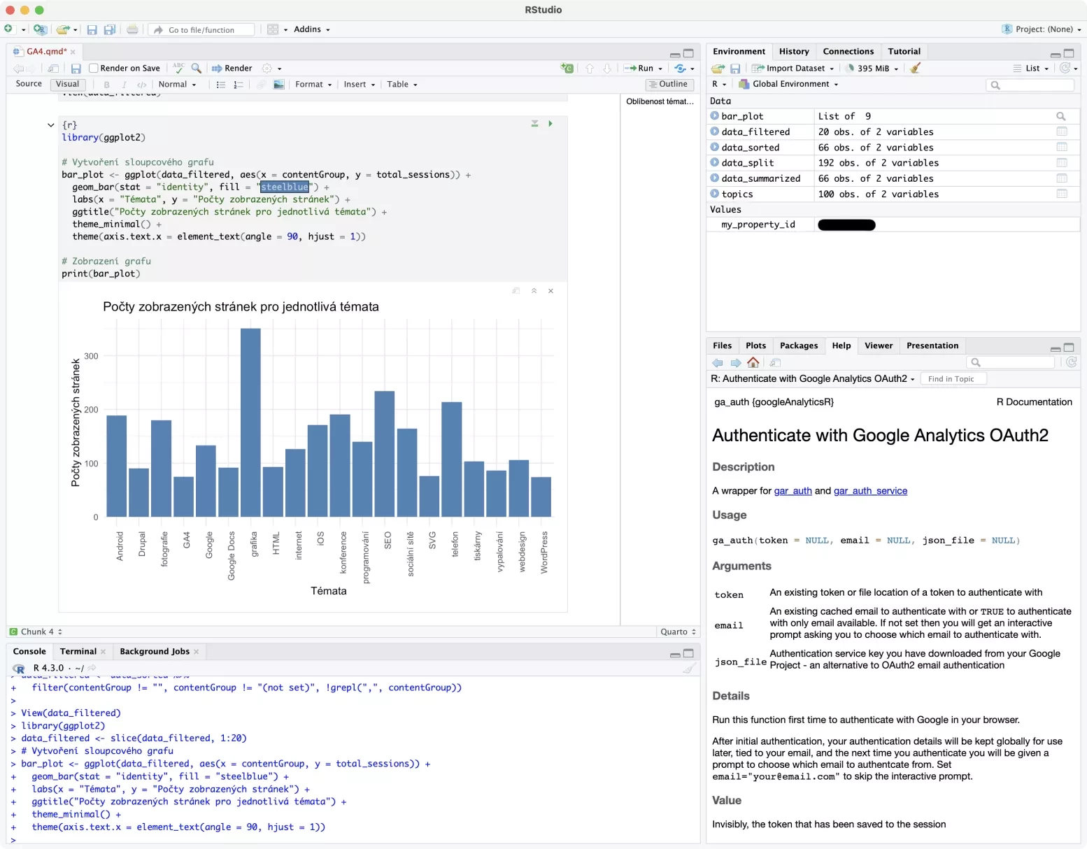 RStudio a Google Analytics 4