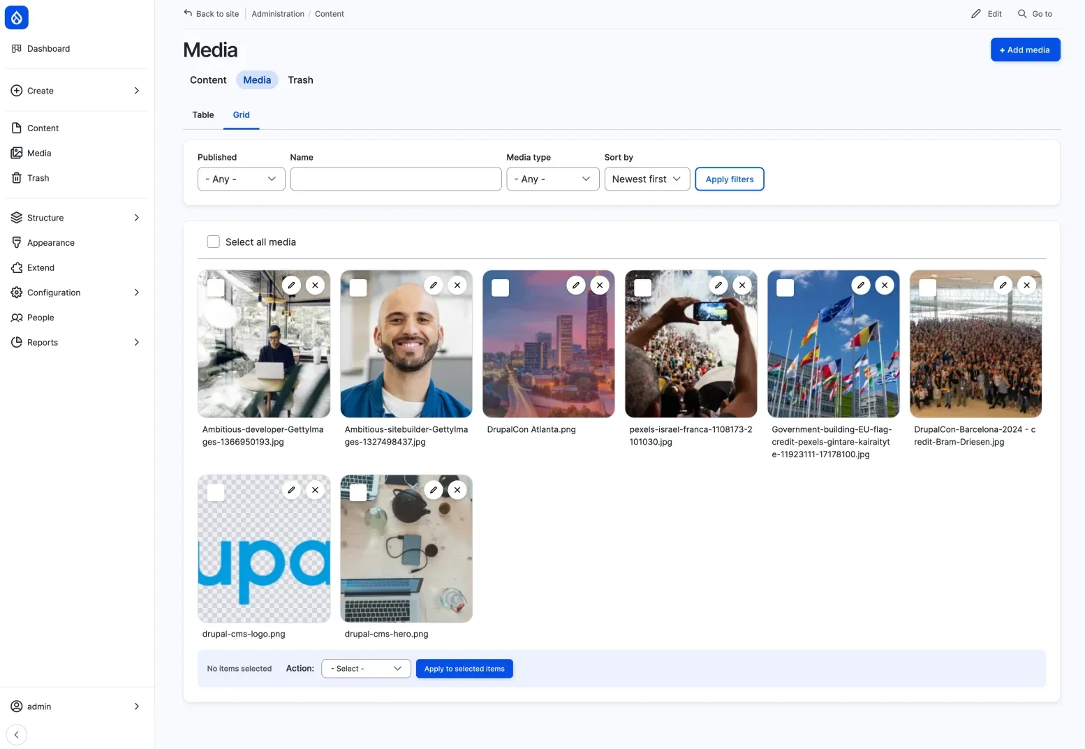 Správa médií v Drupal CMS