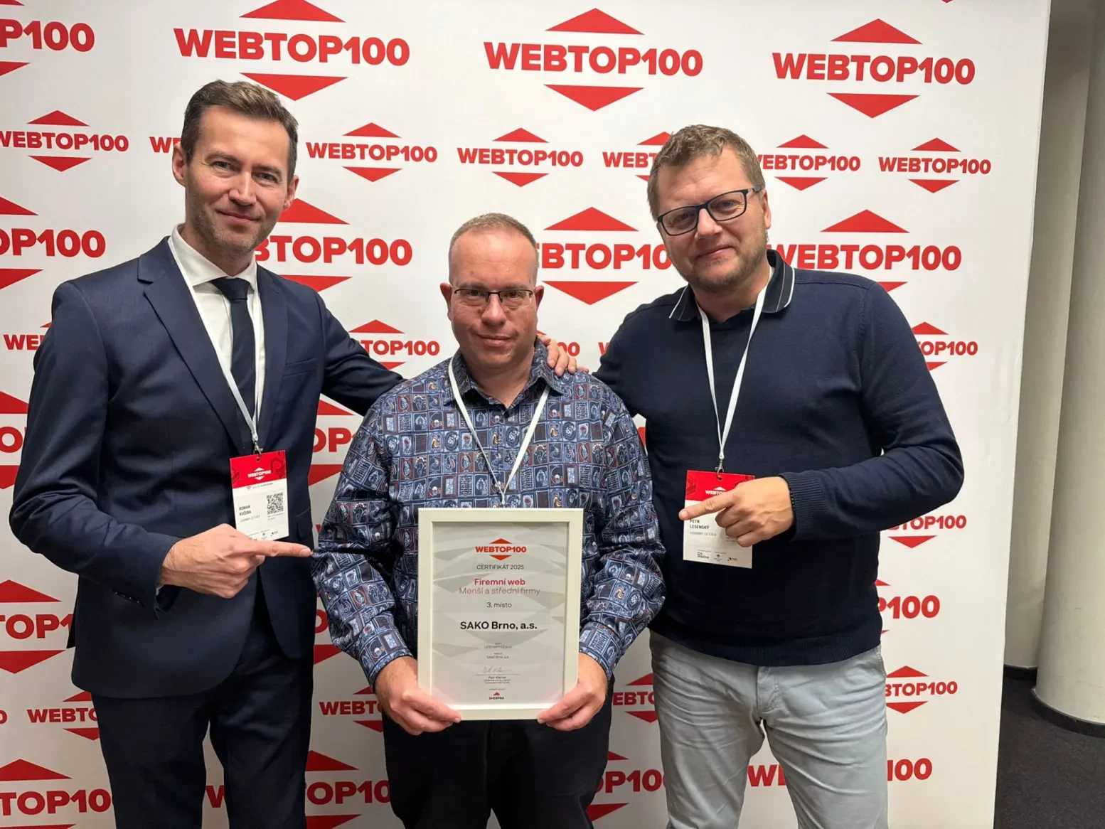 Roman Kučera, Honza Polzer a Petr Lesenský na WebTop100 2025