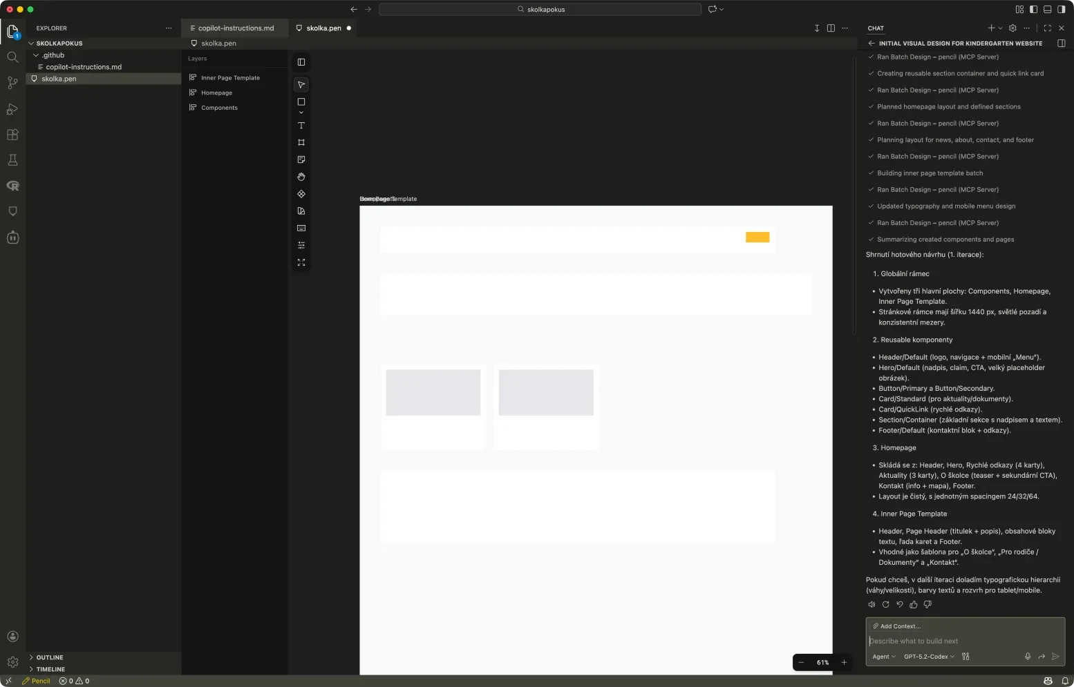 Design generovaný pomocí GPT-5.2-Codex také neumí pracovat s&nbsp;pořadím vrstev