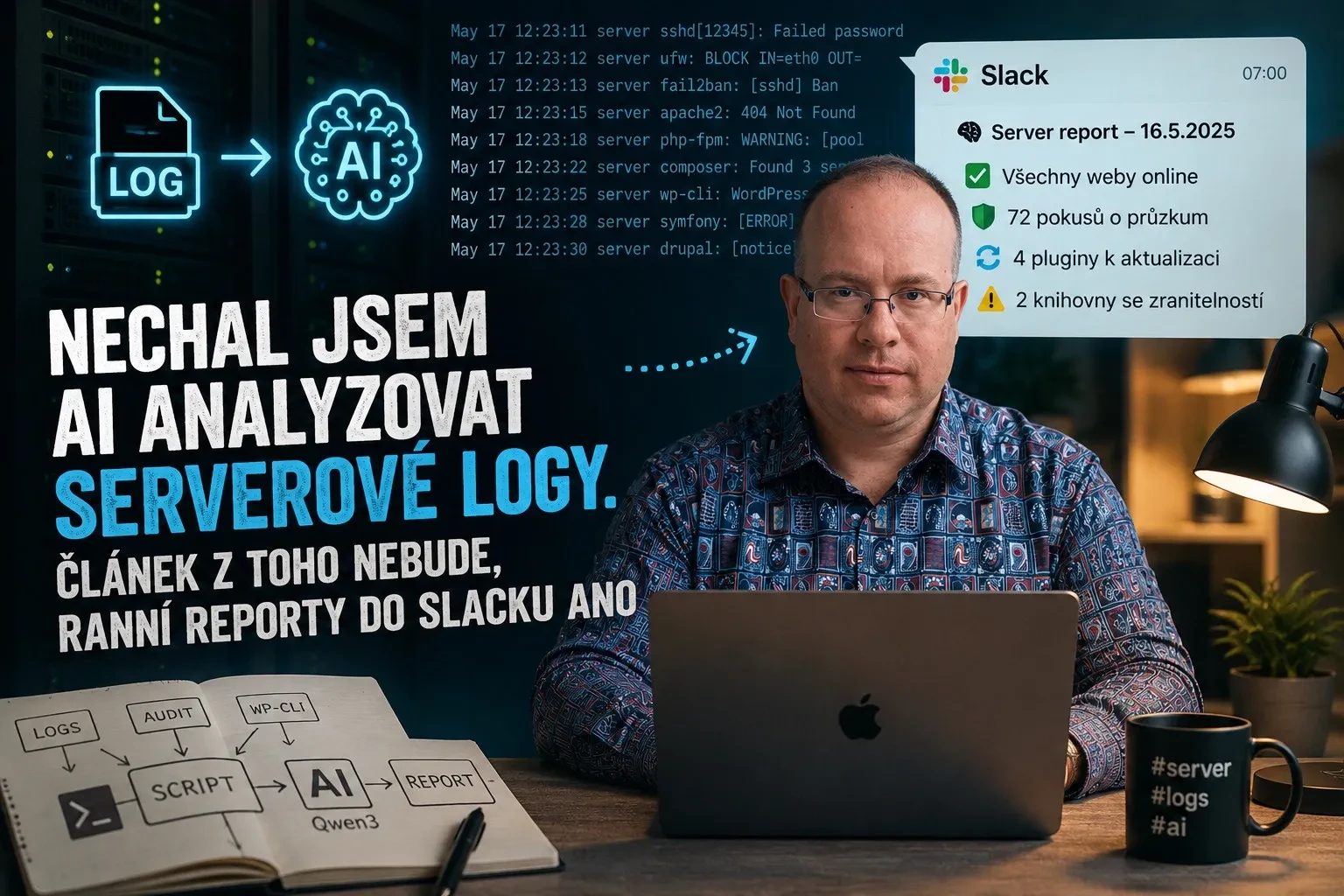 AI analýza logů, ilustrační fotka