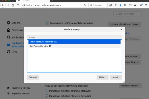 Jak zapnout automatické vyplňování formulářů s adresou ve Firefoxu