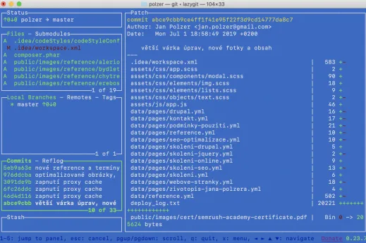 Lazygit: terminálové UI pro ovládání Gitu
