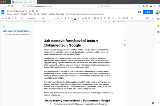 Jak nastavit formátování textu v Dokumentech Google