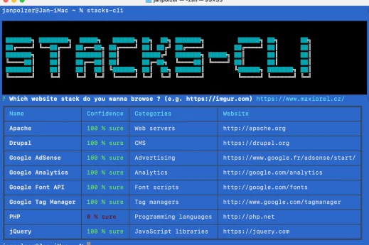 Stacks-cli: analyzujeme web pomocí příkazového řádku