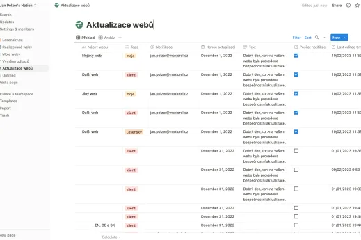 Jak proměnit Notion v poloautomatický rozesílač e-mailů pro klienty