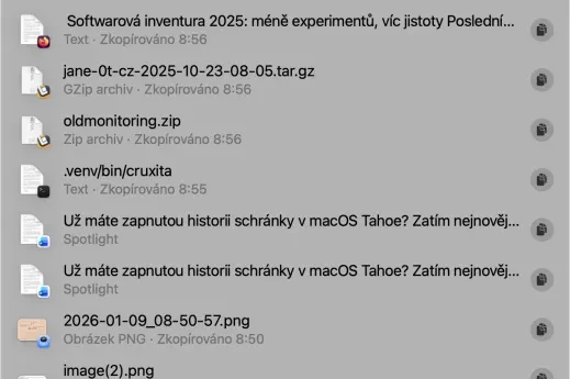 Už máte zapnutou historii schránky v macOS Tahoe?