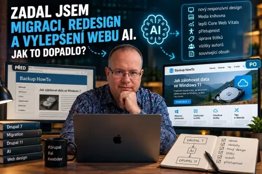 Zadal jsem migraci, redesign a vylepšení webu AI. Jak to dopadlo?