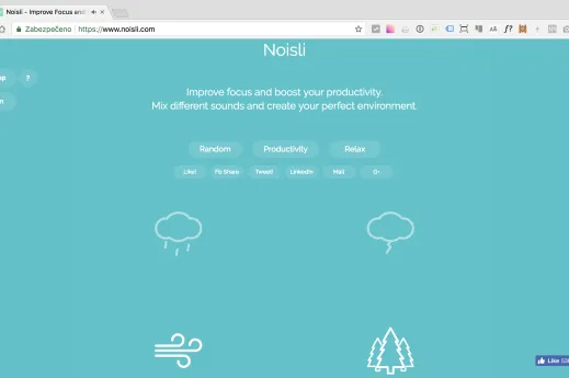 Noisli: 16 zvuků na pozadí a soustředění přijde samo