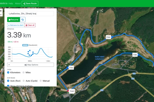 Plottr.io: měření vzdáleností na mapě nejen pro cyklisty a běžce
